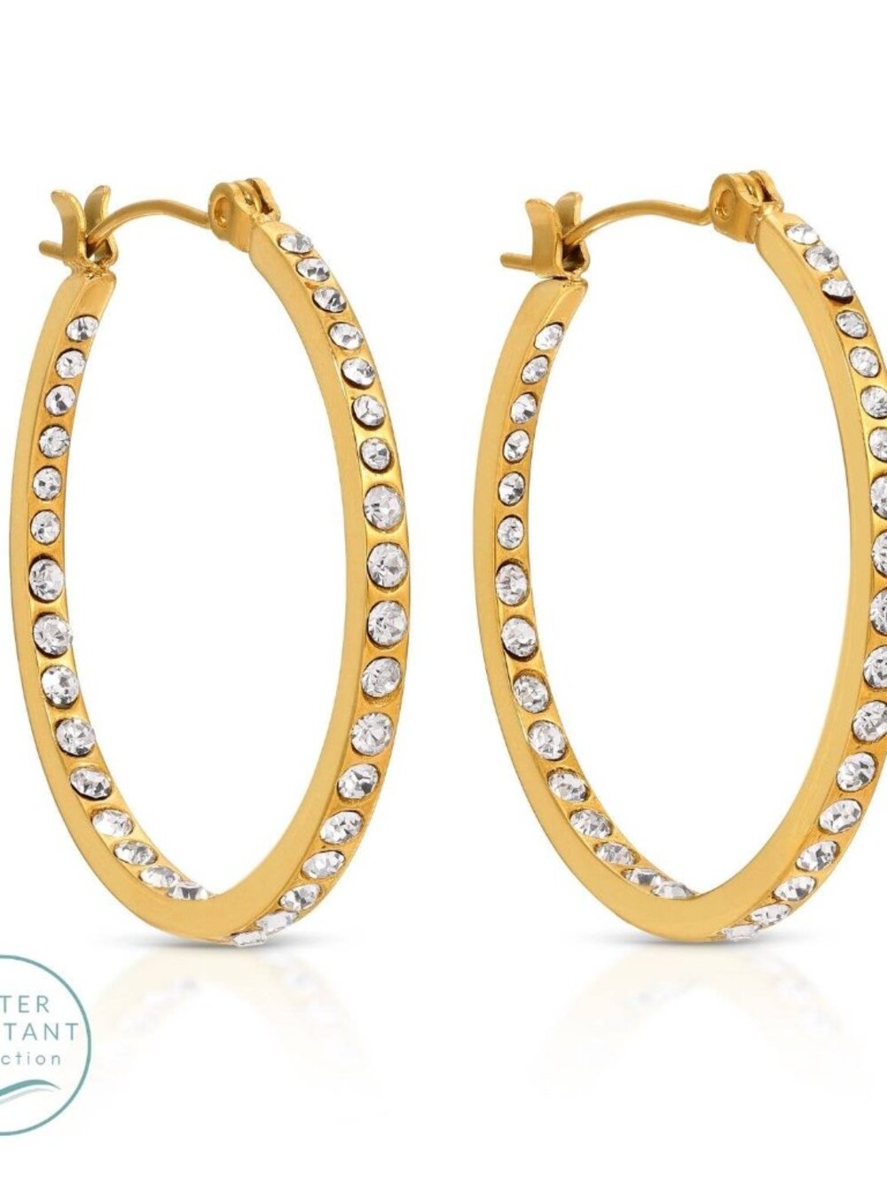 Latchback CZ Hoops - Picture 1 of 1